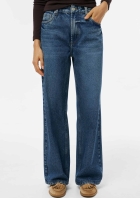 Cal&ccedil;a Jeans Feminina Wide Leg Cintura M&eacute;dia