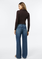 Cal&ccedil;a Jeans Feminina Wide Leg Cintura M&eacute;dia