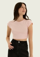 Blusa Feminina Cropped Manga Curta