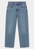 Cal&ccedil;a Jeans Feminina Wide Leg Cropped Cintura Alta