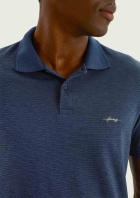 Camisa Polo Masculina Bicolor Texturizada