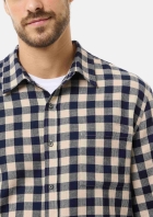Camisa Masculina Regular em Fio Tinto Quadriculado