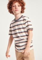 Camiseta Infantil Menino Listrada Com Estampa