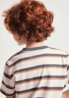 Camiseta Infantil Menino Listrada Com Estampa
