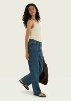 Cal&ccedil;a Jeans Feminina Wide Leg Cintura M&eacute;dia