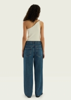 Cal&ccedil;a Jeans Feminina Wide Leg Cintura M&eacute;dia