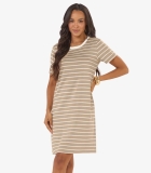 Vestido Feminino Em Cotton Listrado Rovitex