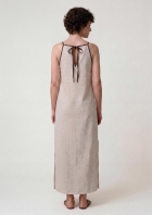 Vestido Midi Reta Tecido de Linho